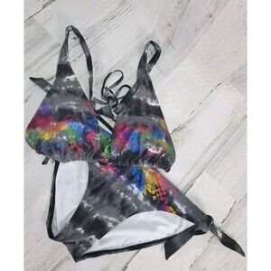 OP Bikini 2-piece Womens Sexy Swimwear L 11/13 Tie Dye Metallic Butterfly Beach